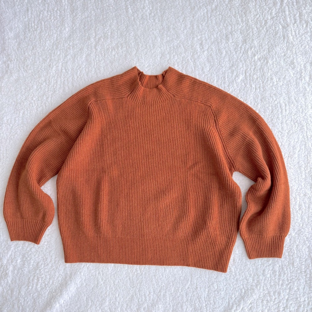 Venini Women's Orange/Brown Long Sleeve Sweater, Large